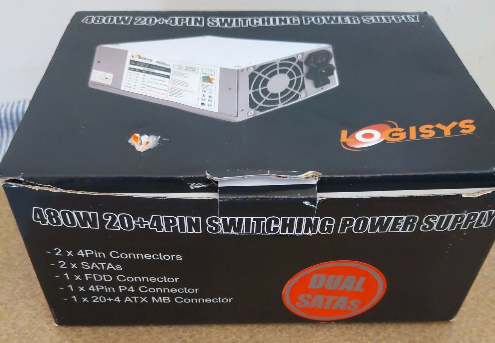 Logisys 480W 20+ 4 Pin Switching Power Supply DC Output