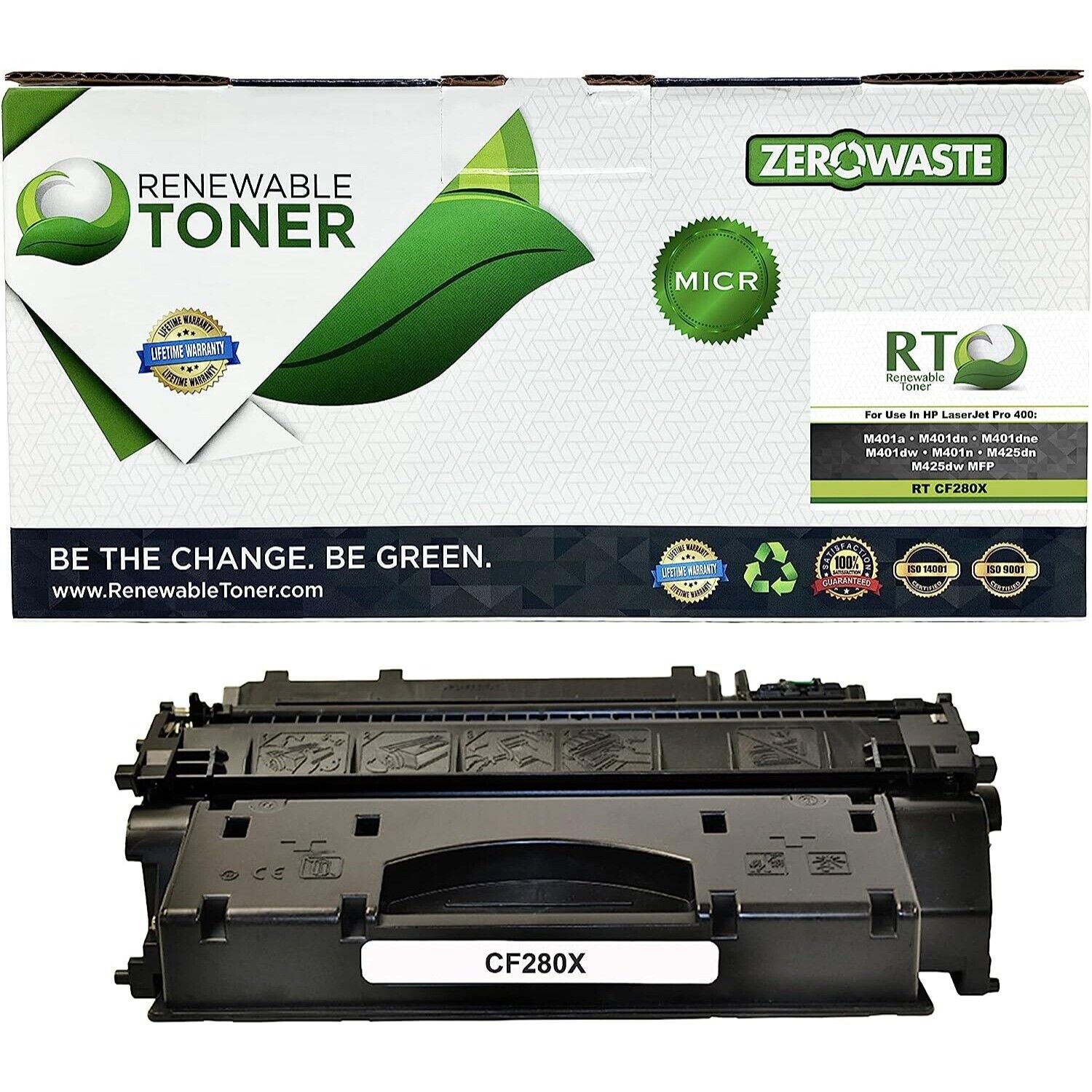 Renewable Toner Compatible High Yield MICR Toner Cartridge for HP CF280X