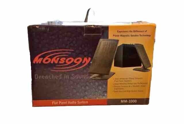 Rare Brand New Monsoon MM-1000 Computer Planar Flat Speaker Pair w/ Subwoofer