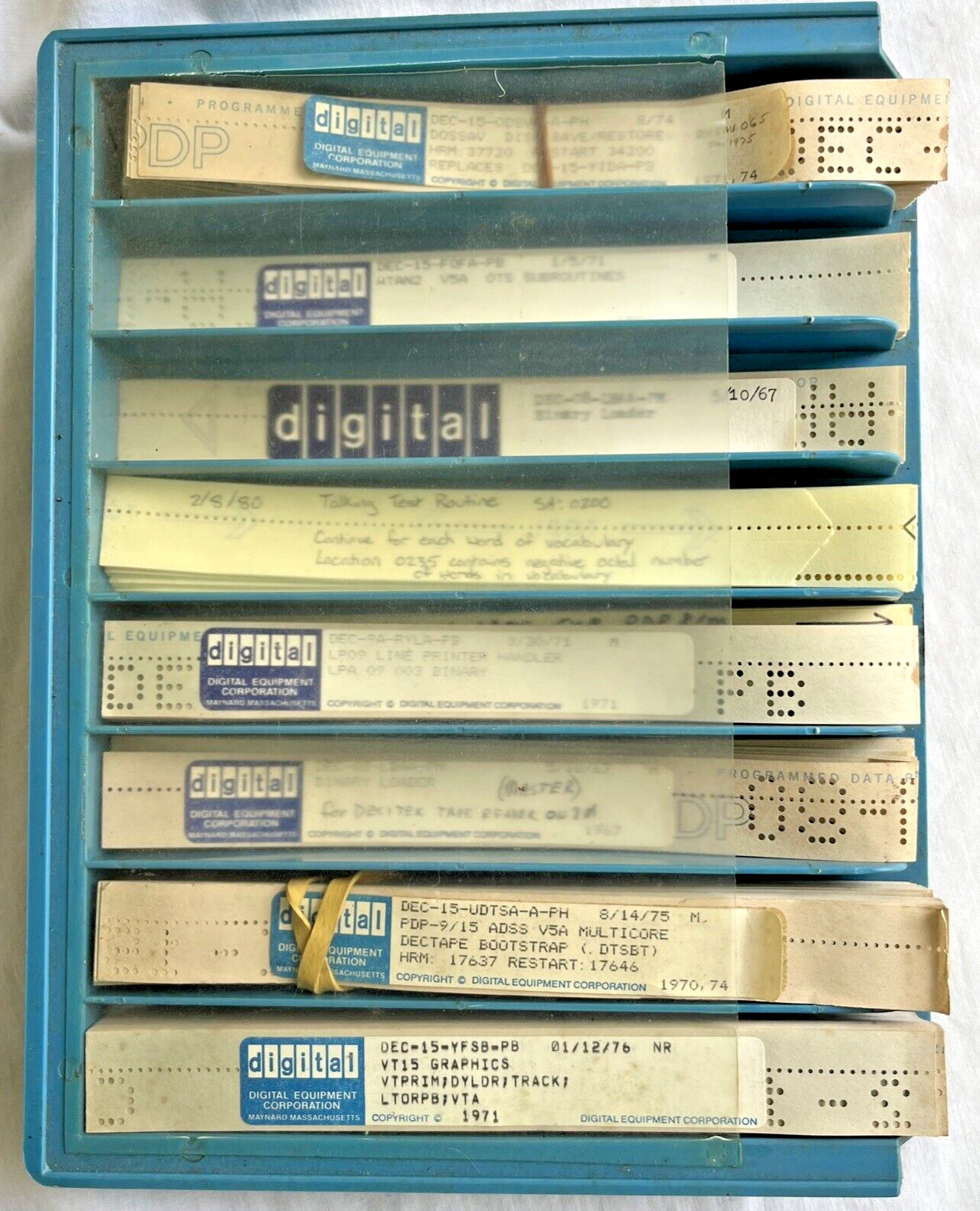 PDP-15 Utility Software Paper Tape Set - DEC / Digital Equipment Corp
