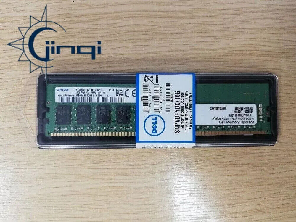SNPVDFYDC/16G AA335286 DELL 2RX8 16GB DDR4 PC4-2666V Unbuffered UDIMM ECC Memory