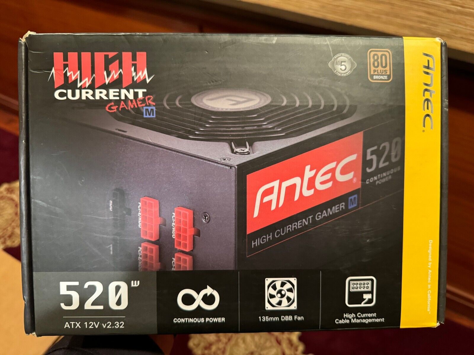 Antec HCG-520M High Current Gamer M 520W 80 Plus Bronze Continuous ATX PSU Gamin