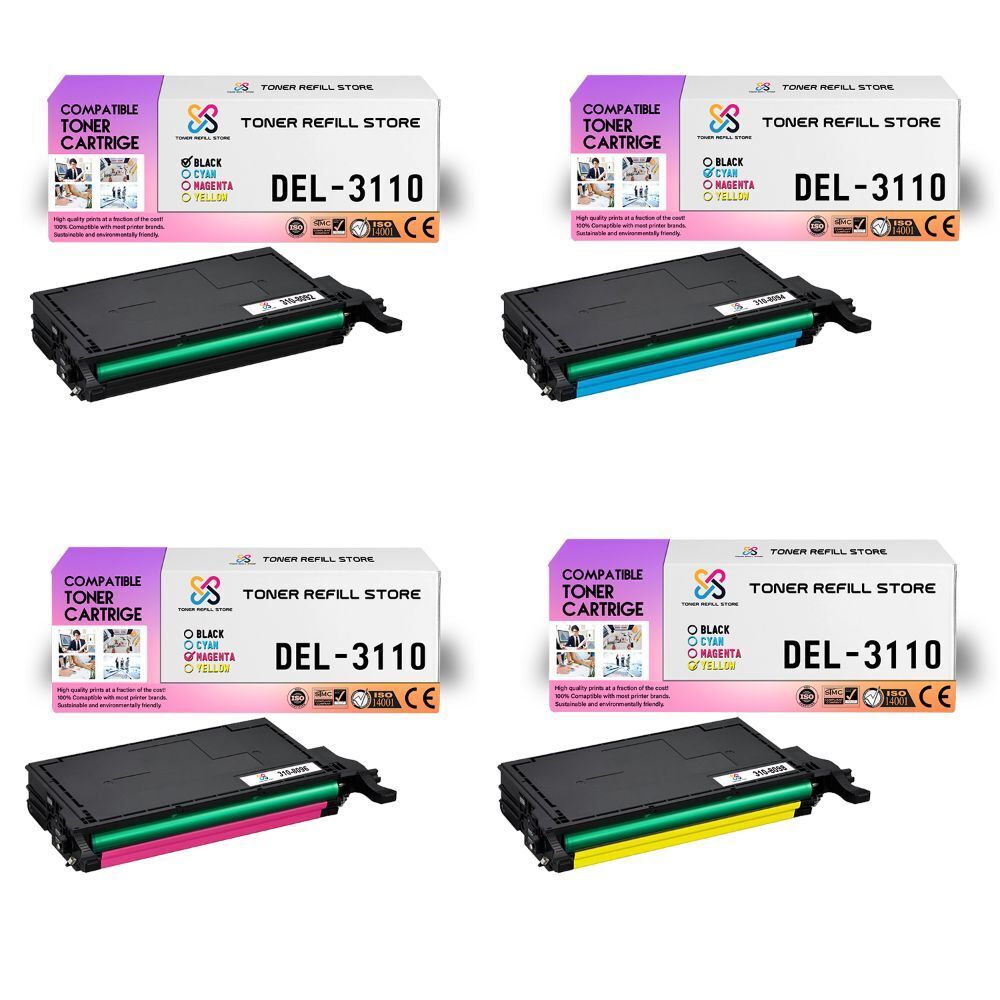 4Pk TRS 3110 BCYM Compatible for Dell 3110 3110CN MFP 3115CN Toner Cartridge