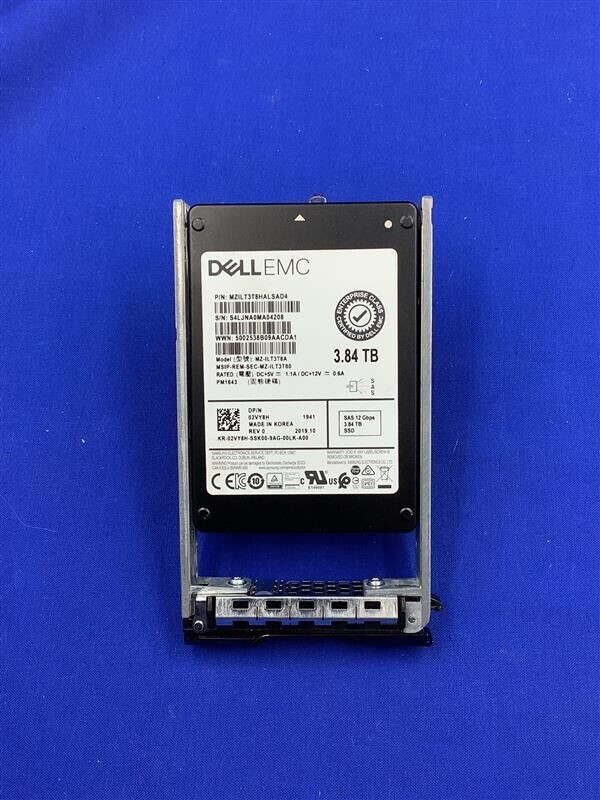 02VY8H Dell Compellent 3.84TB SAS 12Gbps RI 2.5'' SSD MZ-ILT3T8A 2VY8H