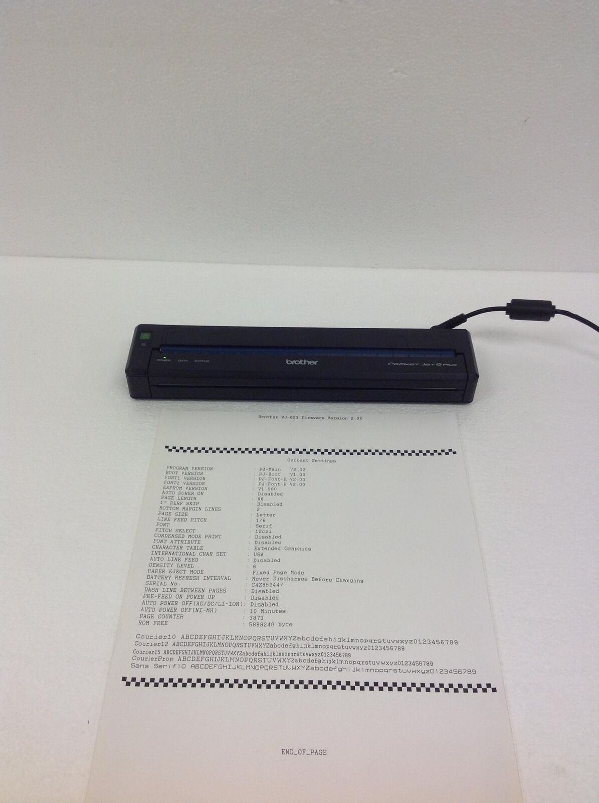 BROTHER POCKETJET 6Plus PJ-623 Mobile Thermal Printer w/Battery,3K Pages Printed