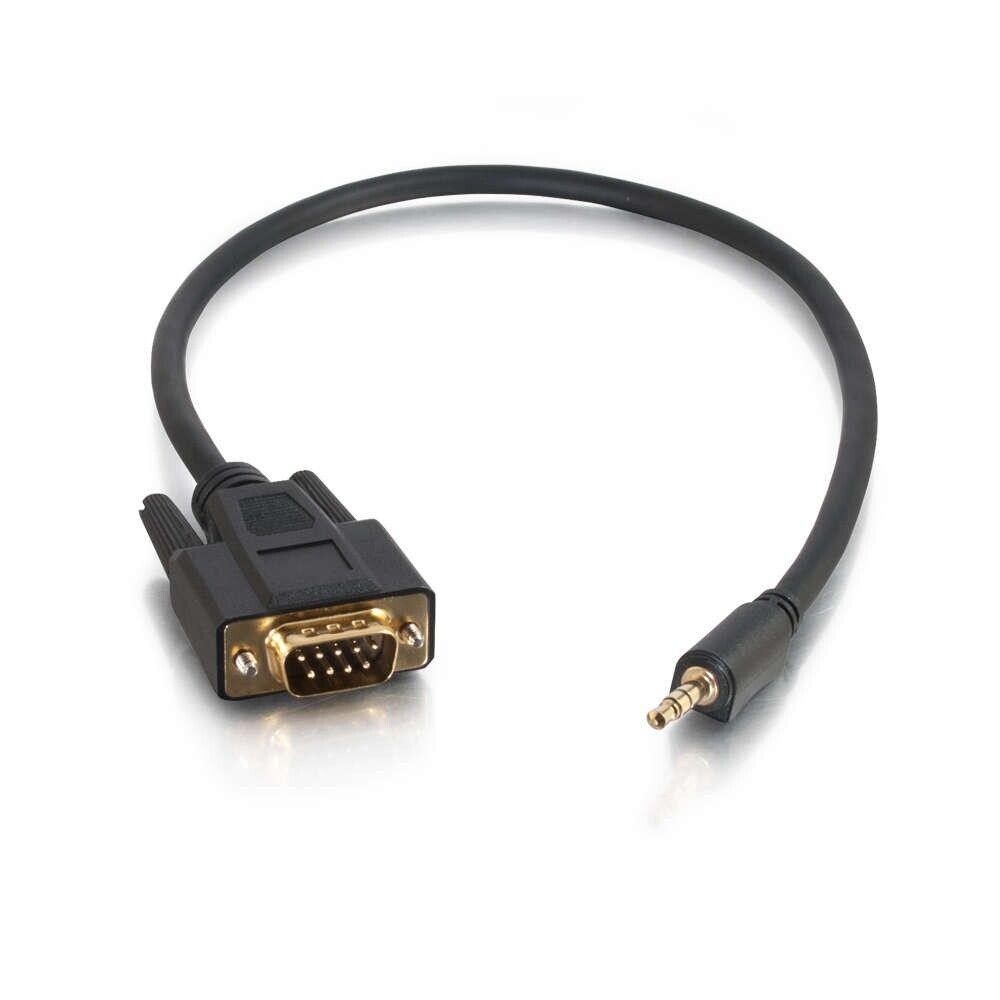C2G 1.5ft Velocity™ DB9 Male to 3.5mm Male Serial RS232 Adapter Cable (2-Pack)
