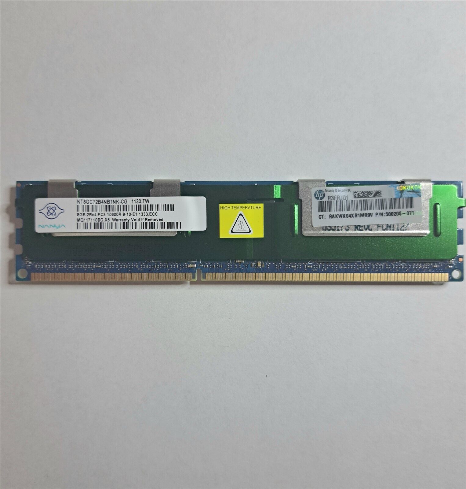 Lot of 25 x Nanya 8GB PC3-10600R Registered ECC Memory P/N 500205-071