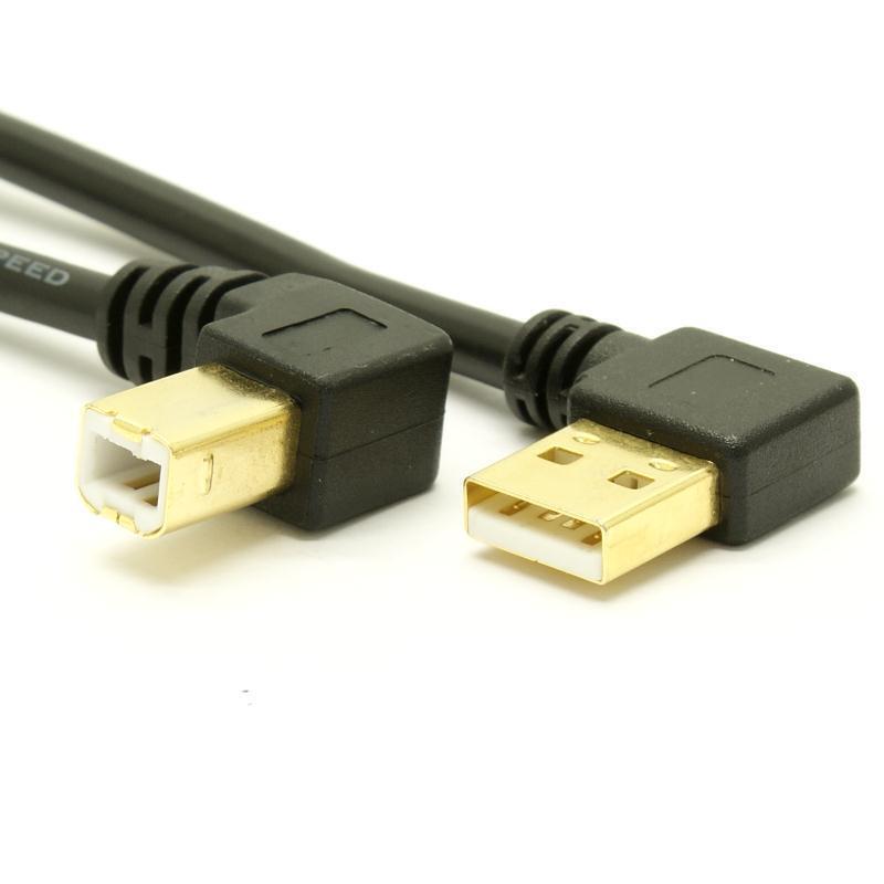 Right Angled 90 D USB 2.0 A Male to right angled B Male Printer cable 50cm