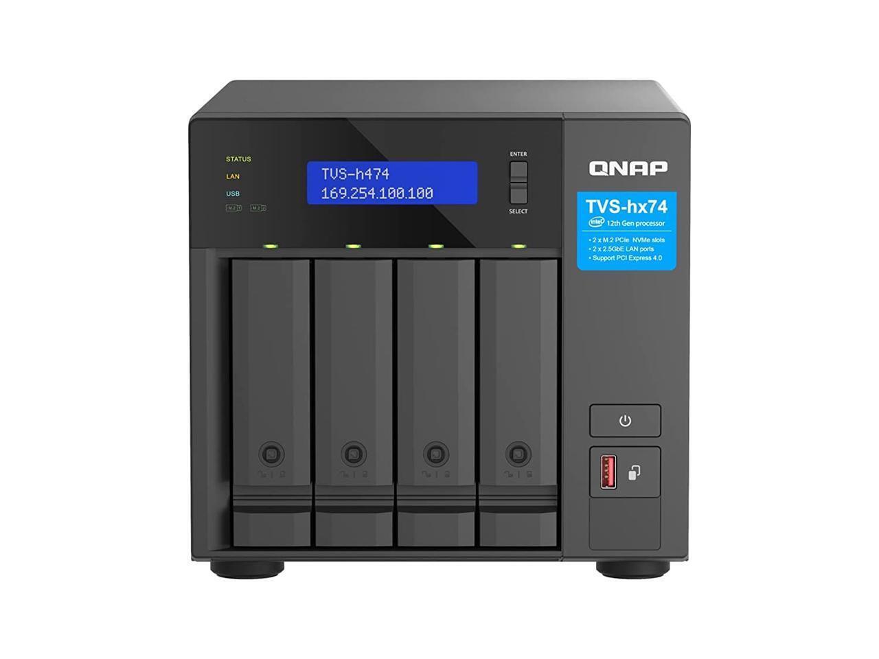 QNAP TVS-h474-PT-8G-US 4 Bay High-Speed Desktop NAS with Intel® Pentium® Gold 2-