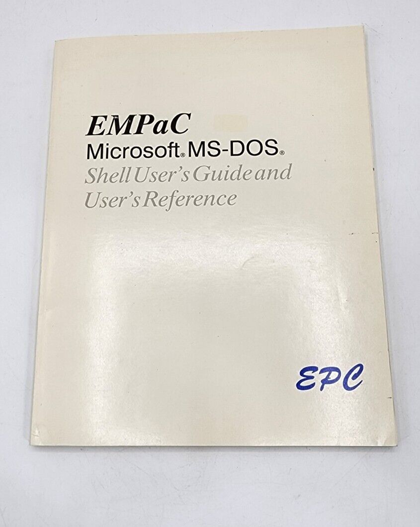 Microsoft MS-Dos Shell User\'s Guide and User\'s Reference Book Version 1.0 Rare 