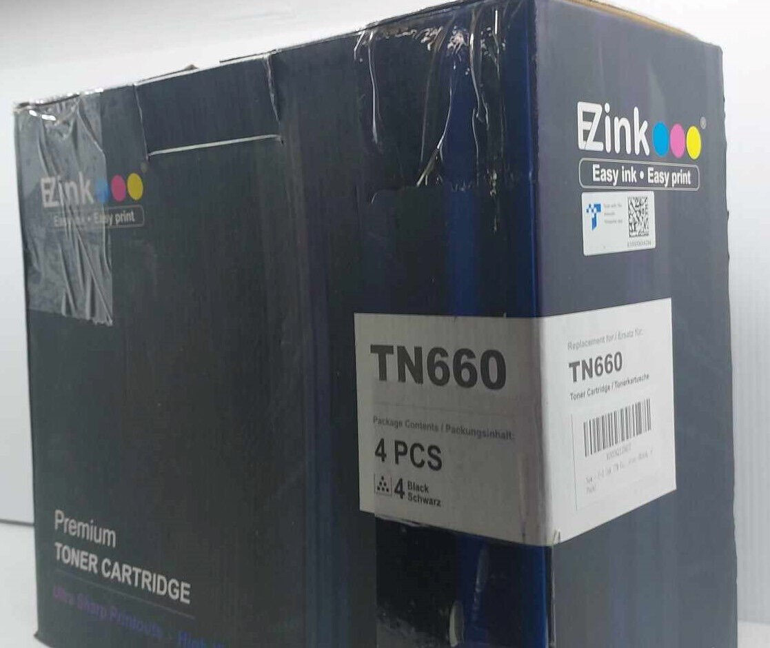 (4 Pack) EZink Black Toner Cartridge Compatible w/ Brother TN660 for HL/MFC/DCP