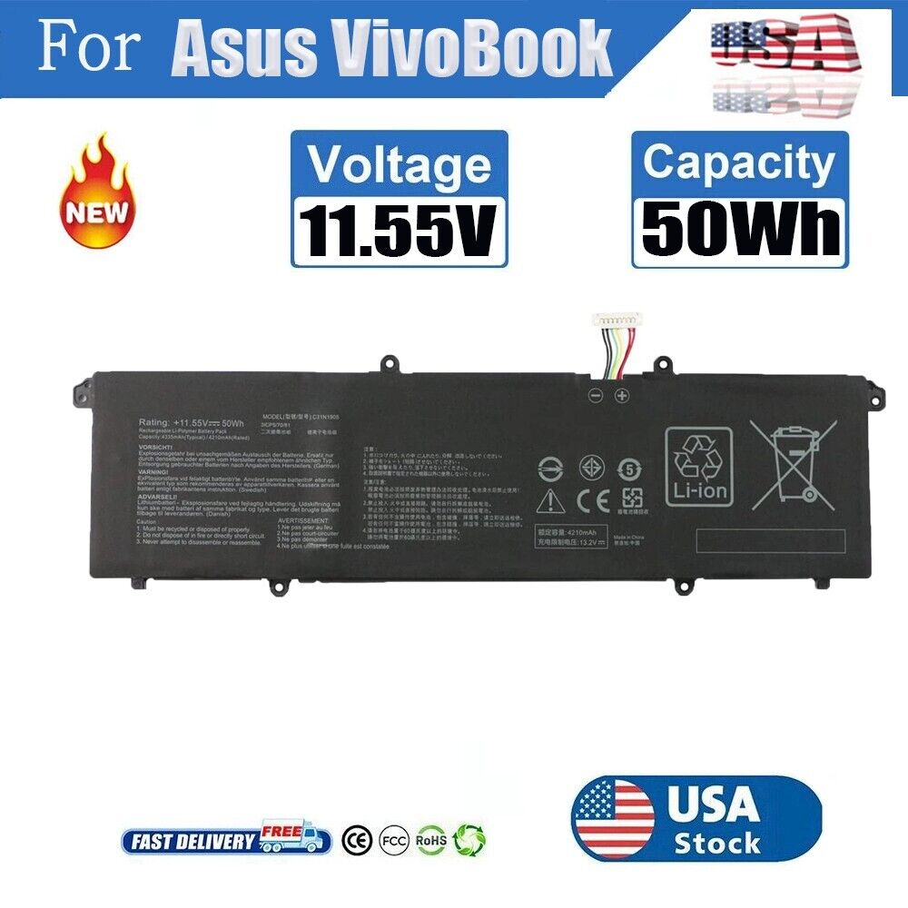 C31N1905 Battery For ASUS VivoBook S13 S333 S14 M433 S433FL S15 S533EQ 50Wh