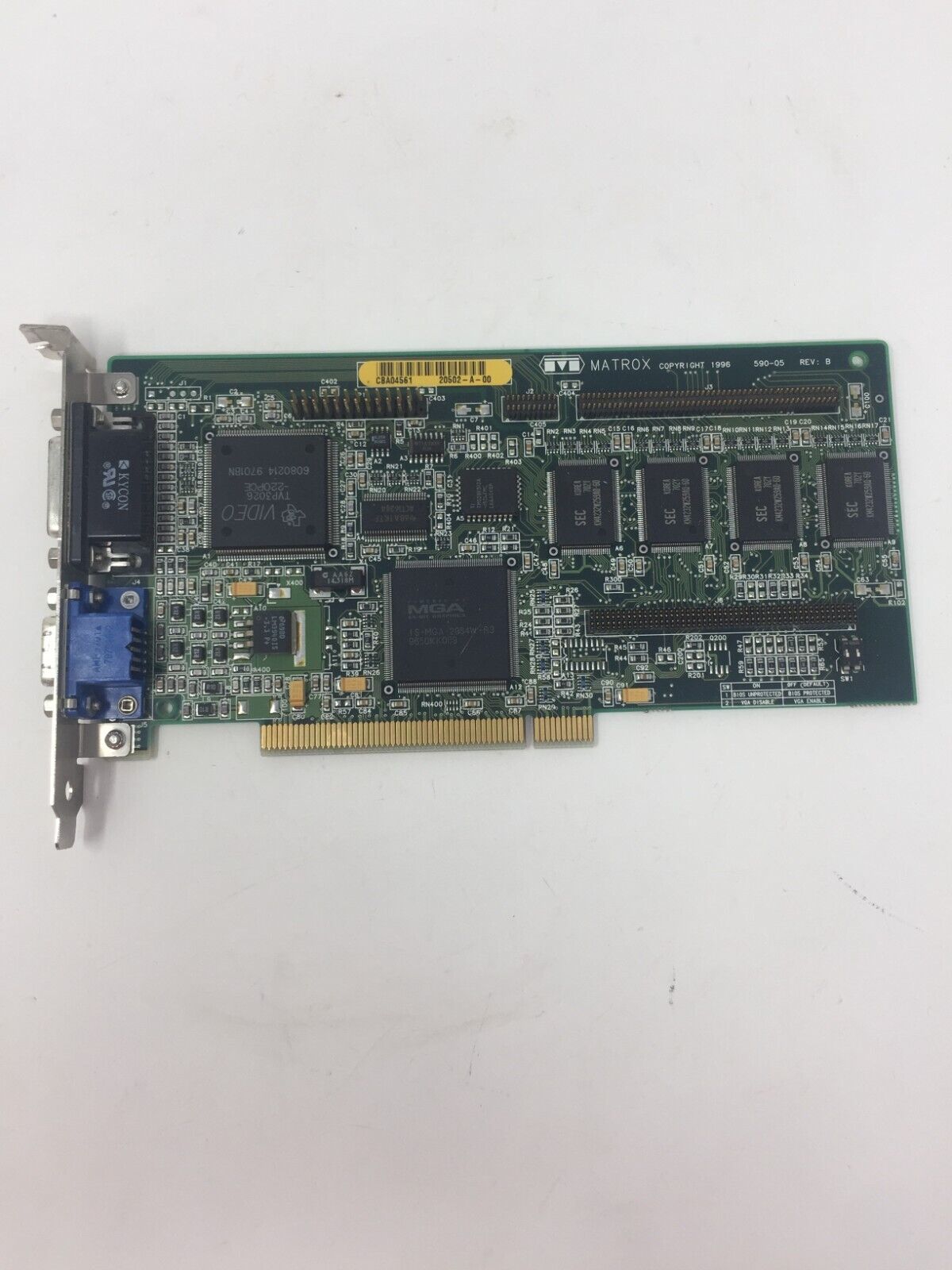 PCI Video Card Matrox 590-05 Rev B MGA MIL/4/DELL3 00081992 ID7059000 DVI VGA