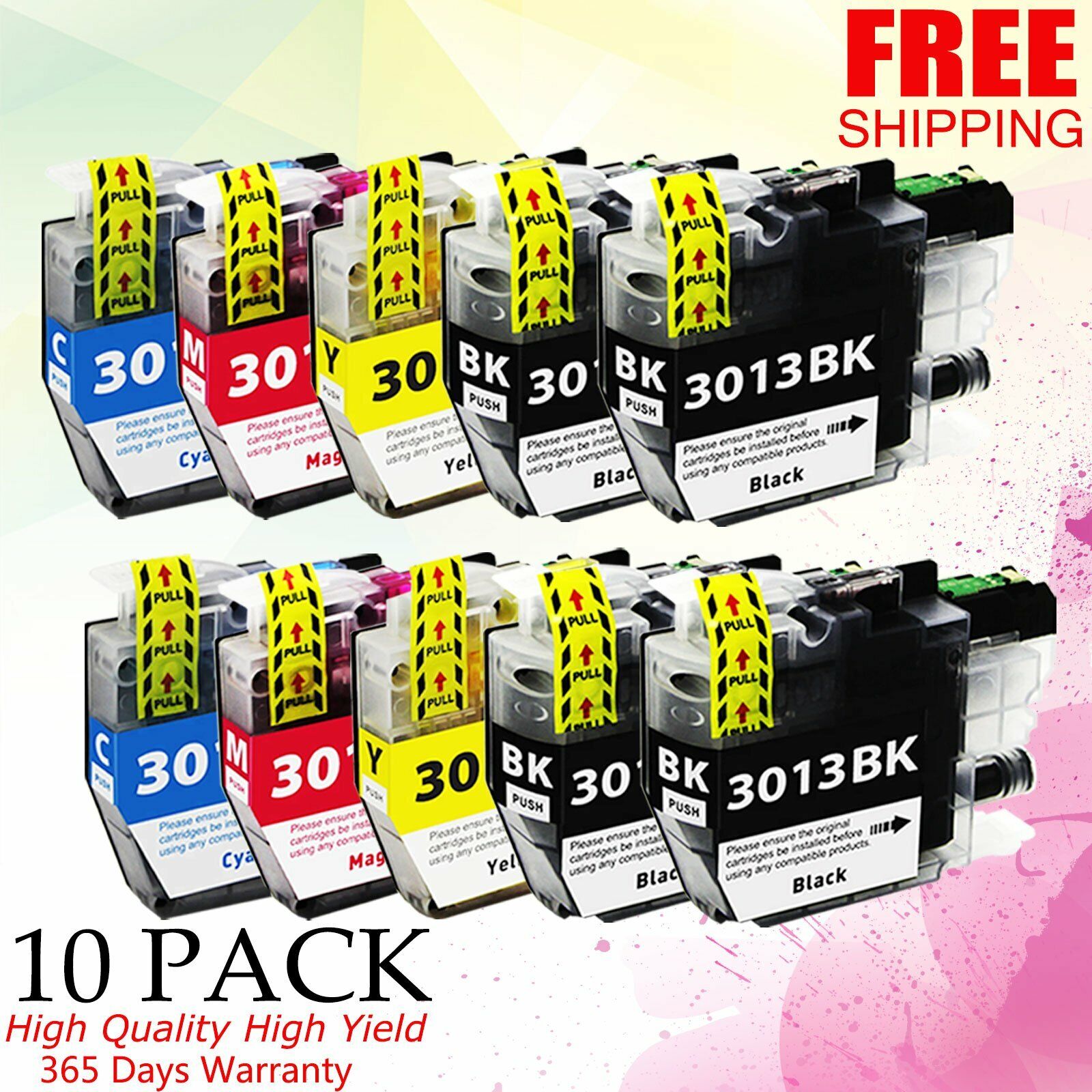 10x LC3013 Show Ink level for Brother MFC-J491DW J497DW J690DW J895DW US STOCK