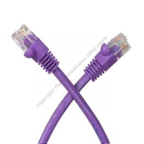 Lot2 PURE COPPER 15ft long Cat5e Ethernet/Network UTP Cable/Cord/Wire$SH{PURPLE