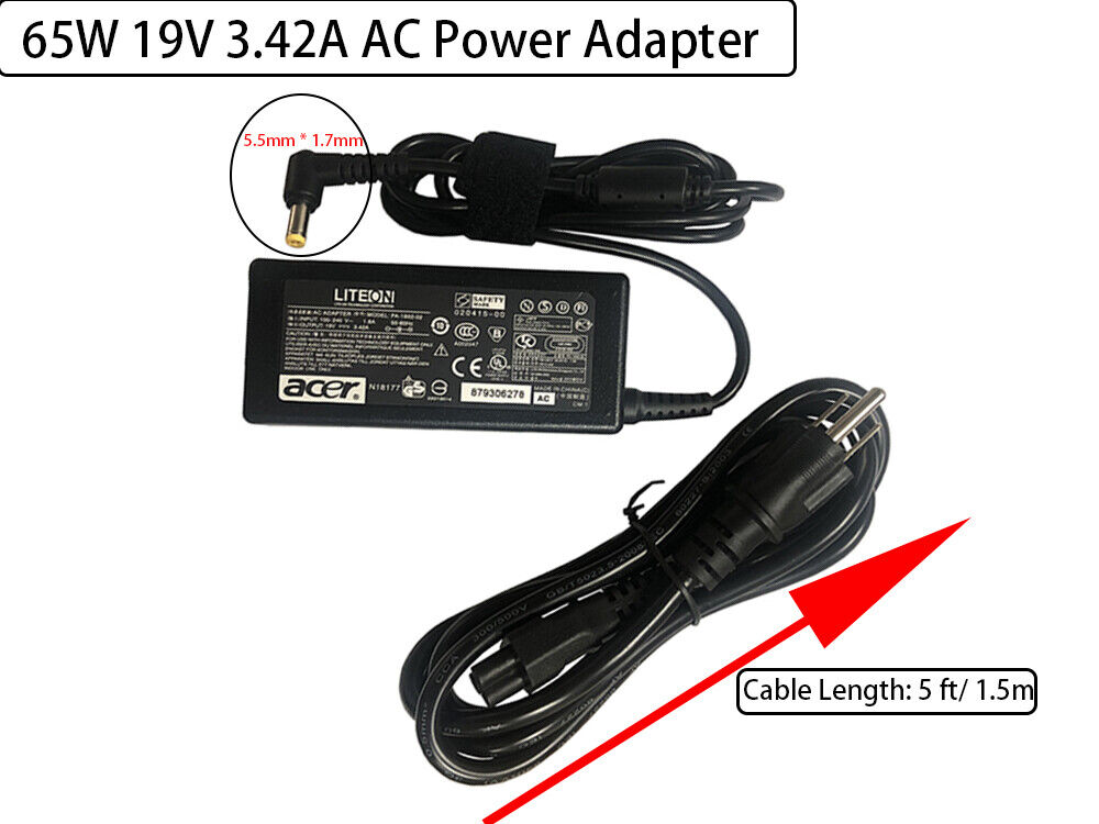 Acer A13-040N3A A11-065N1A P/N A065R035L A065R078L 65W Power AC Adapter Charger