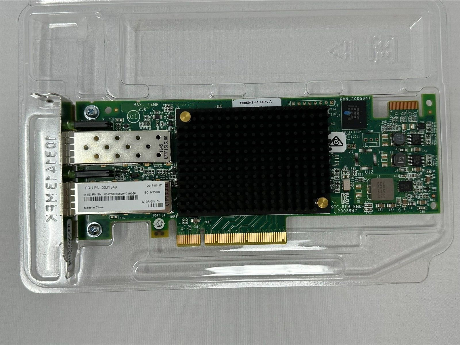 LPE16002 LENOVO/EMULEX 16GB FIBRE CHANNEL 2P PCI-E ADAPTER 00JY849
