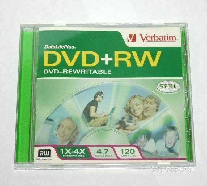 Verbatim DataLifePlus DVD+RW Rewritable Disc 1X-4X Speed 4.7 GB Data 120 Min.