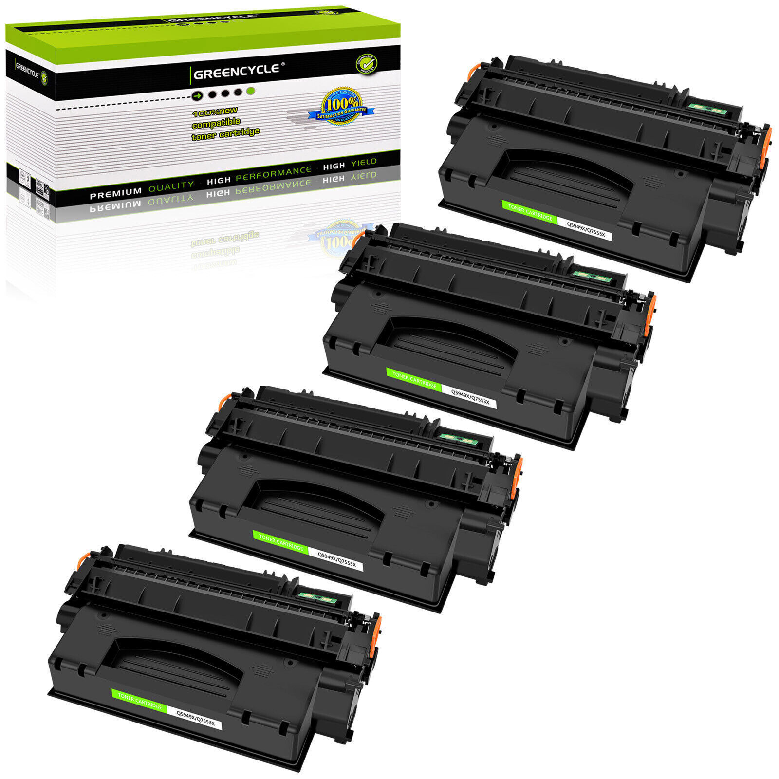 4PK Q7553X 53X Toner Cartridge Compatible with HP LaserJet P2015N P2015DN P2015X