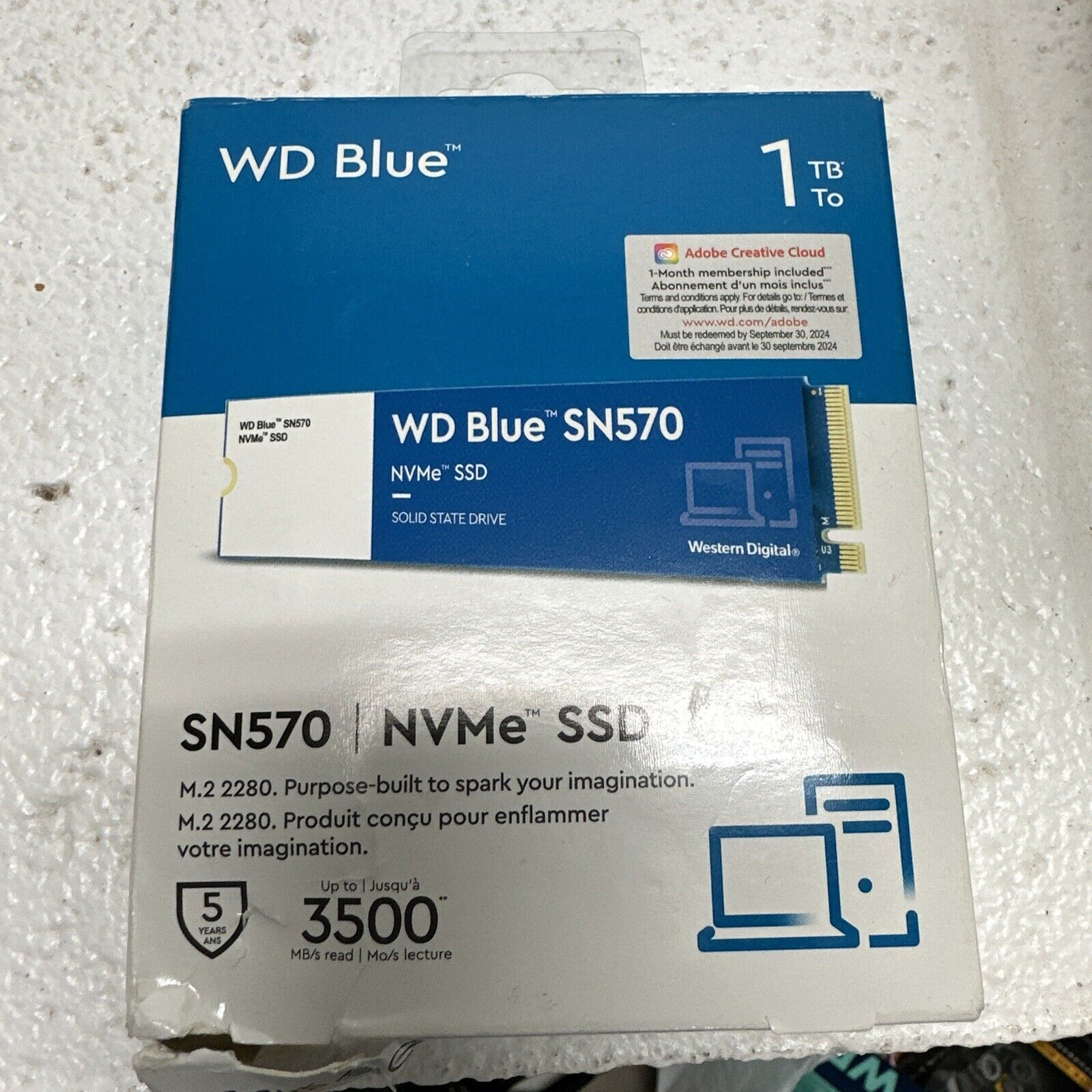 NEW SEALED WD Blue SN570 1TB Internal Solid State Drive SSD Western Digital NVMe