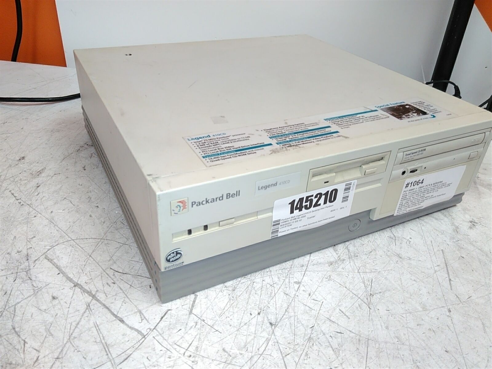Packard Bell Legend 410CD Desktop Intel Pentium 100MHz 40 MB No HDD