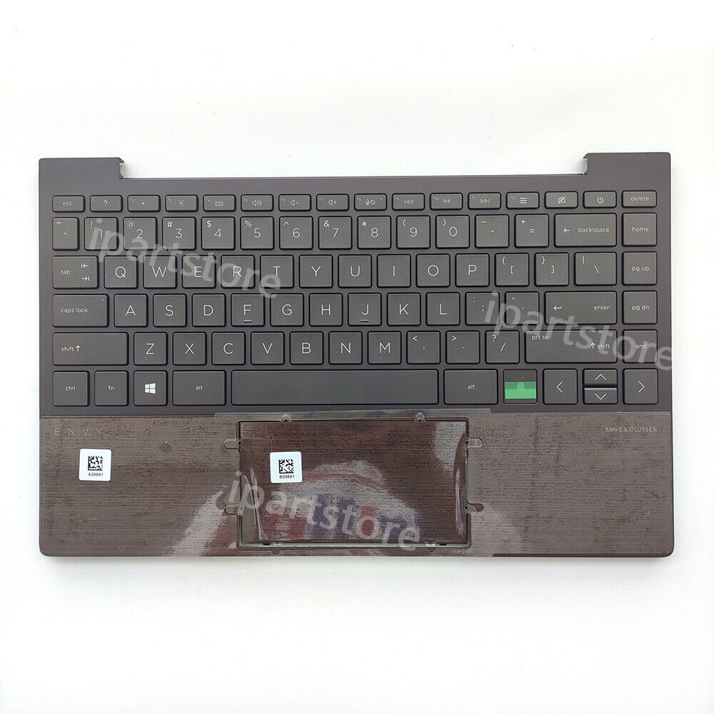 For HP ENVY 13-BA Wood Wolden Palmrest Upper Case Keyboard Touchpad Brown 13''