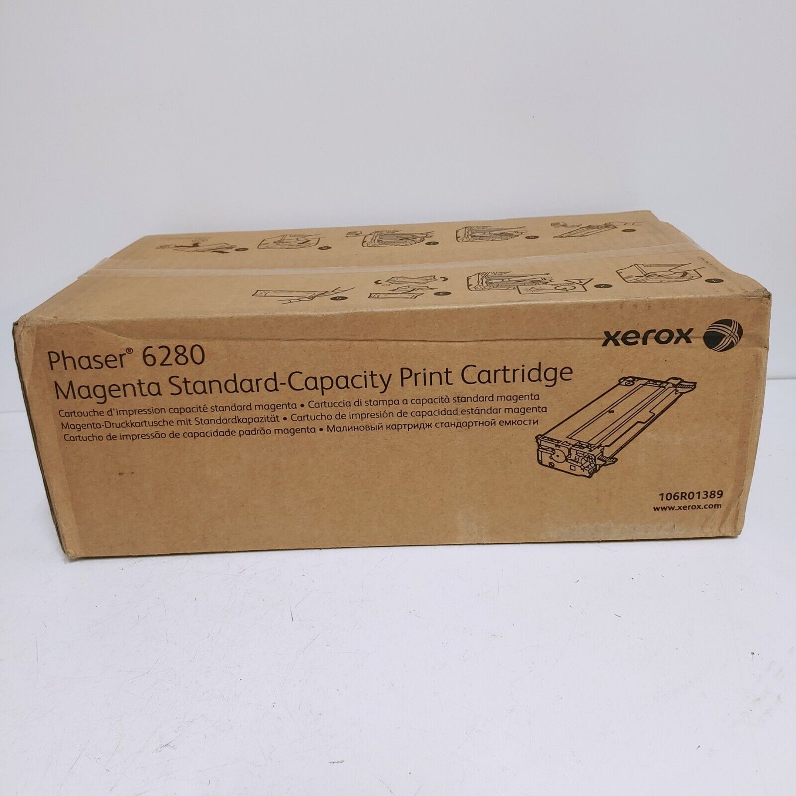 Xerox 106R01389 Phaser 6280 Magenta Cartridge Genuine New OEM Sealed Box