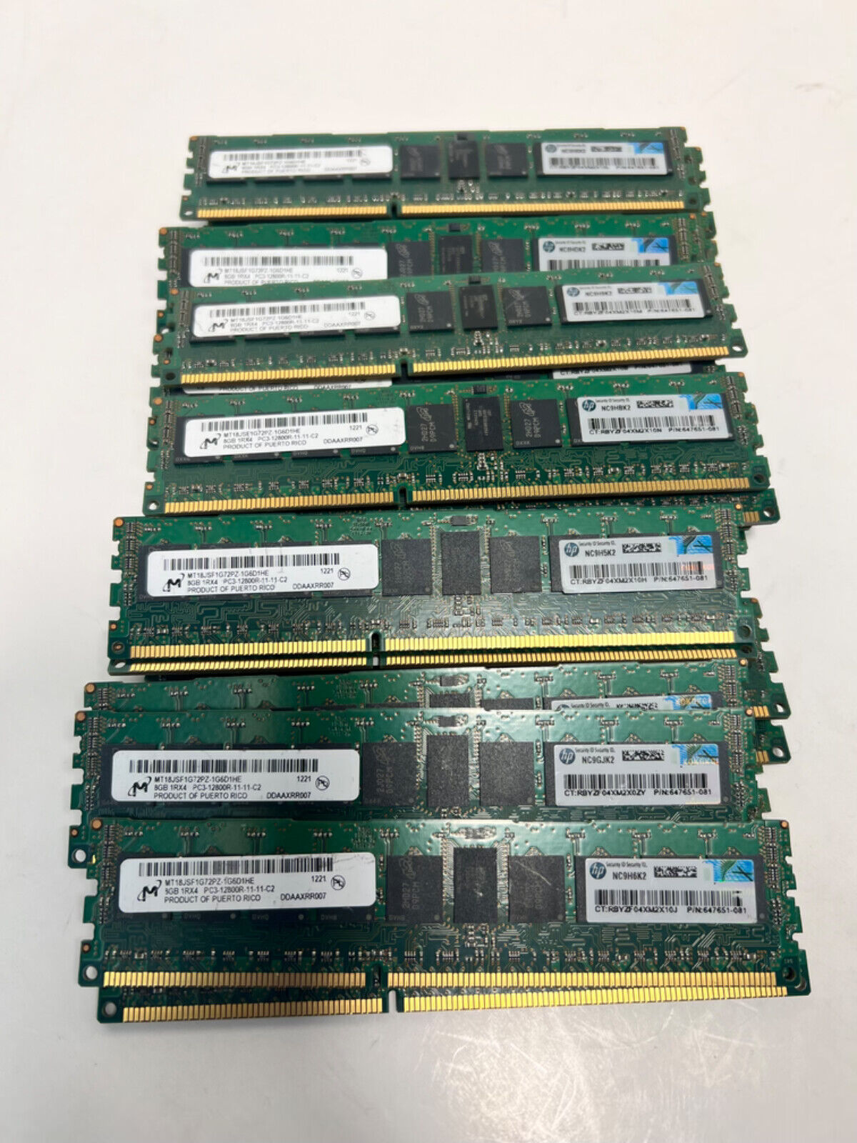 Lot of 31 (8GB) 248GB Micron MT18JSF1G72PZ-1G6D1HE 1Rx4 PC3-12800R ECC RAM ~ HVD