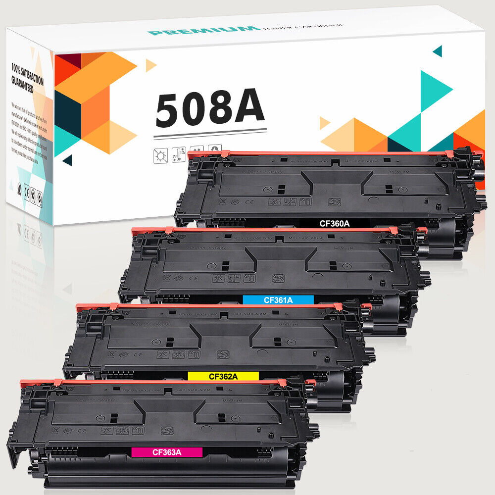 4x Toner CF360A 508A Black Color Set for HP Laserjet Enterprise M553x MFP M577c