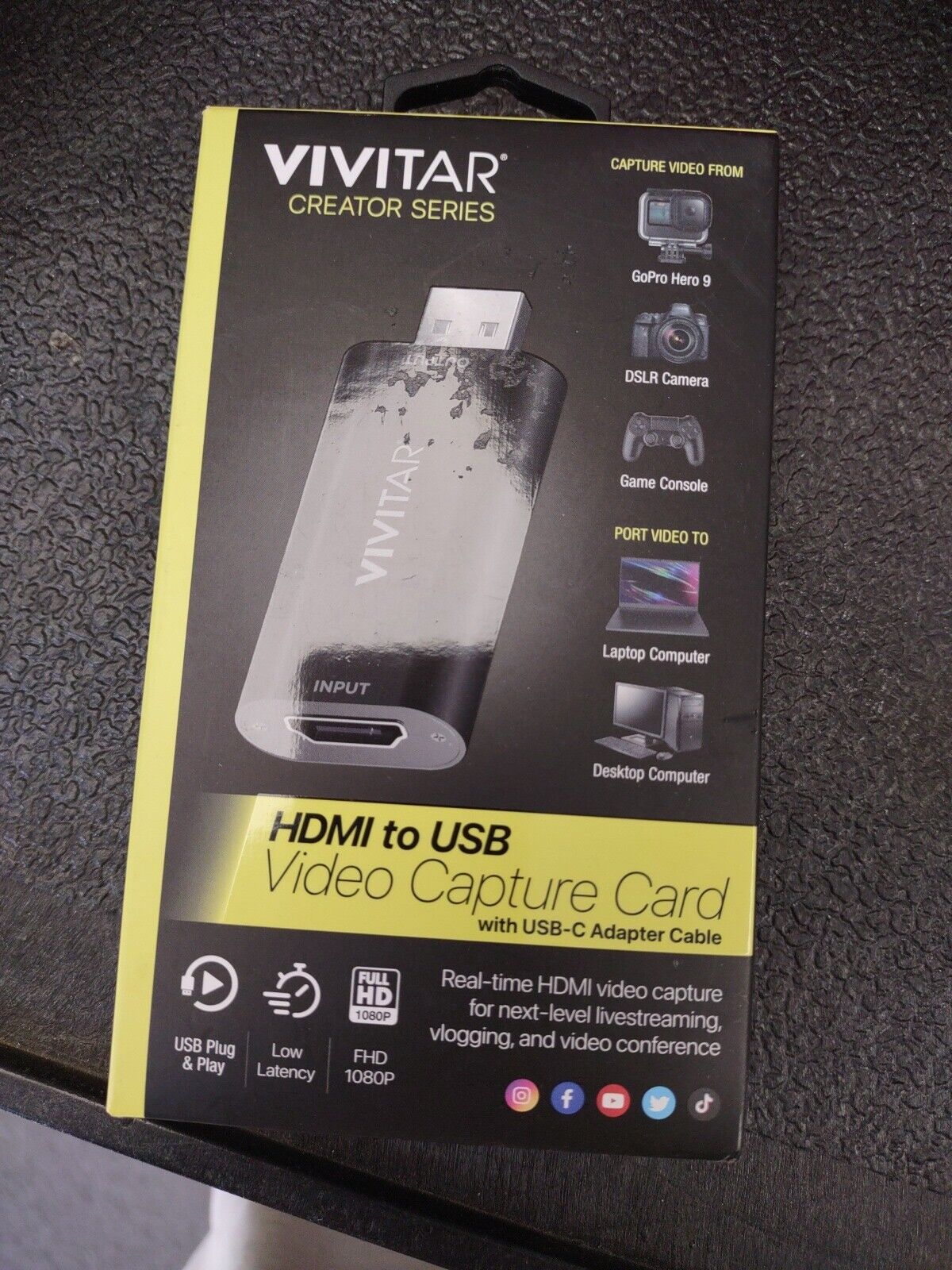 New Vivitar Creator Series HDMI To USB W/USB-C Adapter Cable