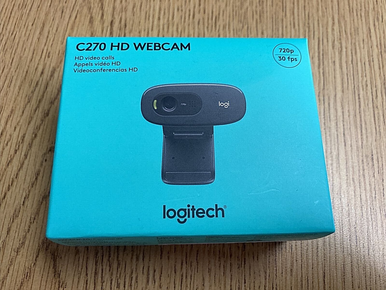 Logitech C270 Desktop Laptop HD Webcam with Built-in Microphone