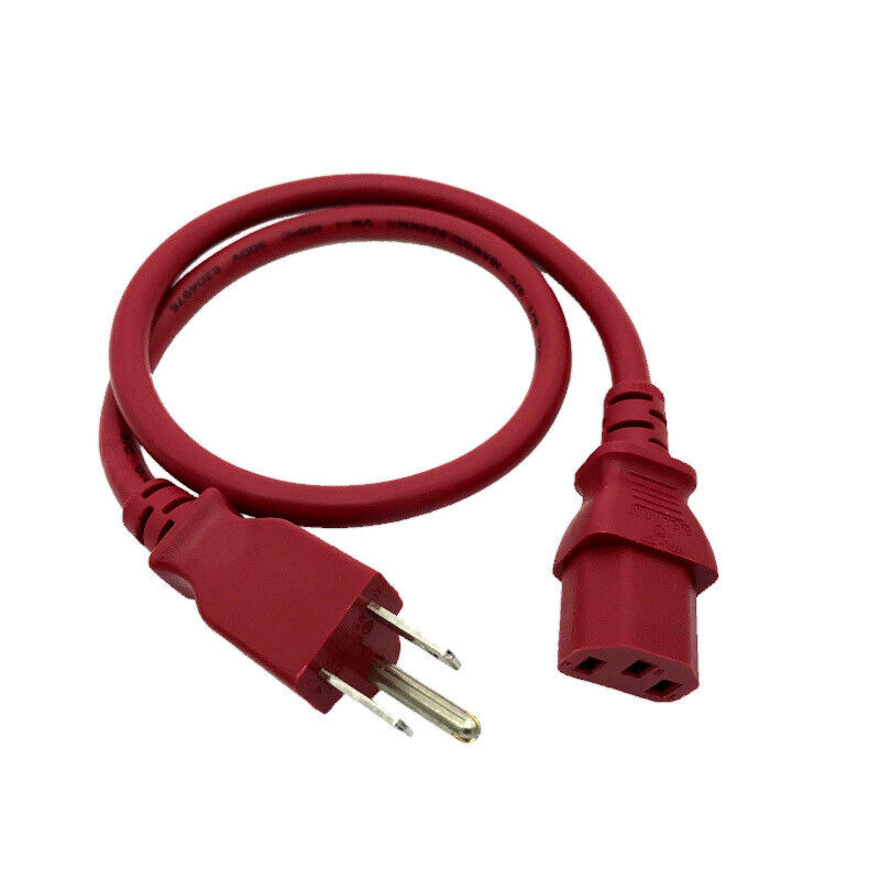 2' Red Power Cable for MACKIE THUMP SERIES TH-12A POWERED LOUDSPEAKER
