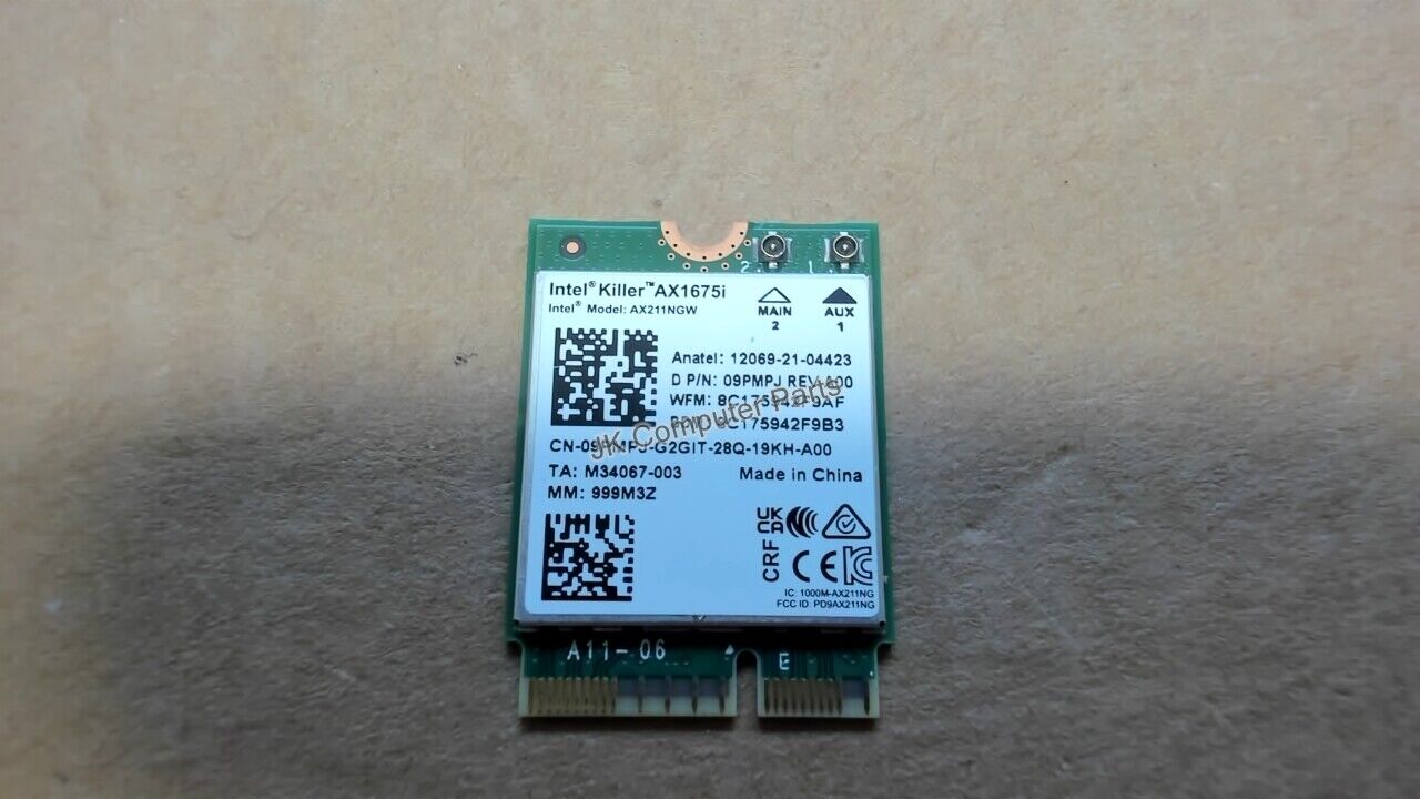 Dell 9PMPJ Intel Killer AX1675i Wireless Card