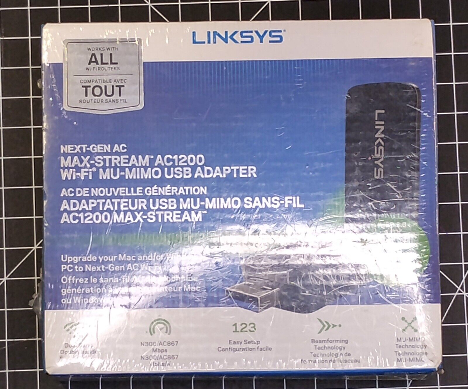 Linksys Max-Stream AC1200 MU-MIMO USB Wi-Fi Adapter