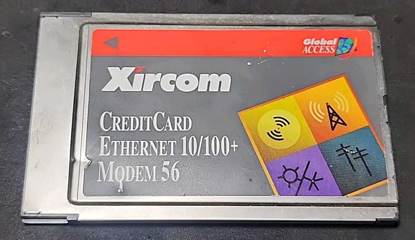 XIRCOM PCMCIA COMBINATION 56K MODEM & 10/100 ETHERNET with RJ-11 & RJ-45 Dongles