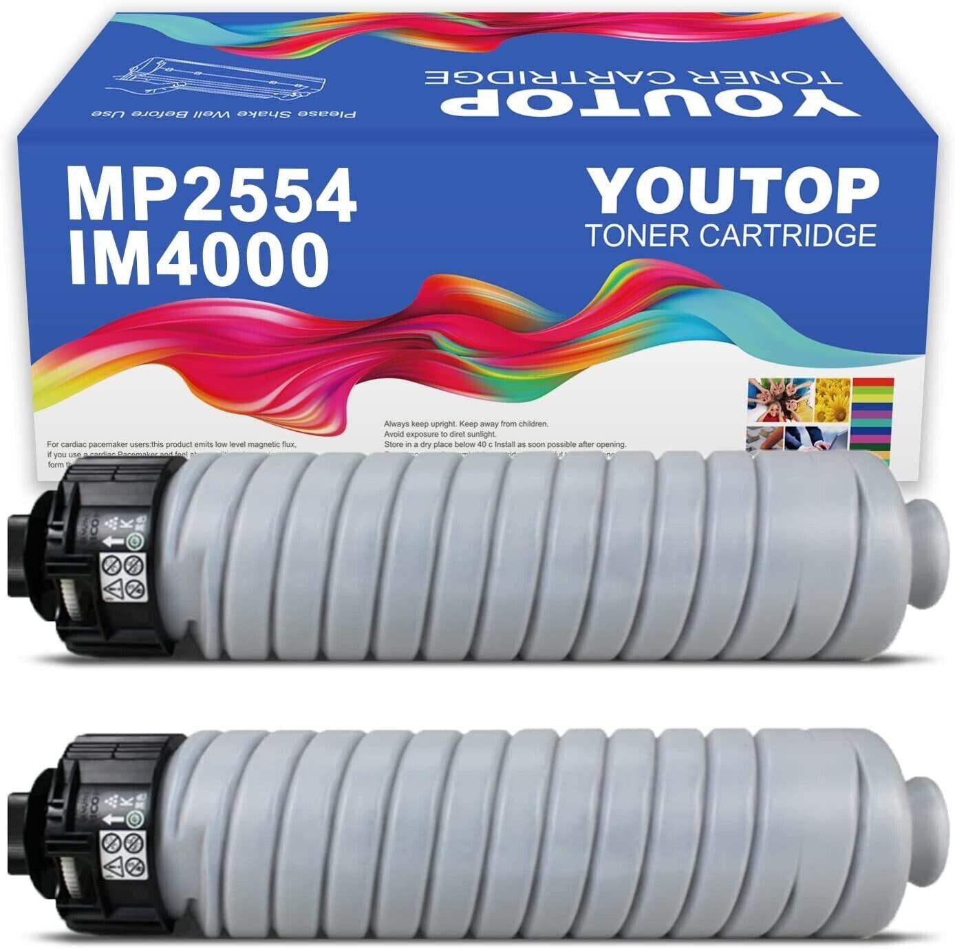 YOUTOP 2PK Black Toner Cartridge Compatible for Ricoh MP2554,MP2555,MP3054,MP305