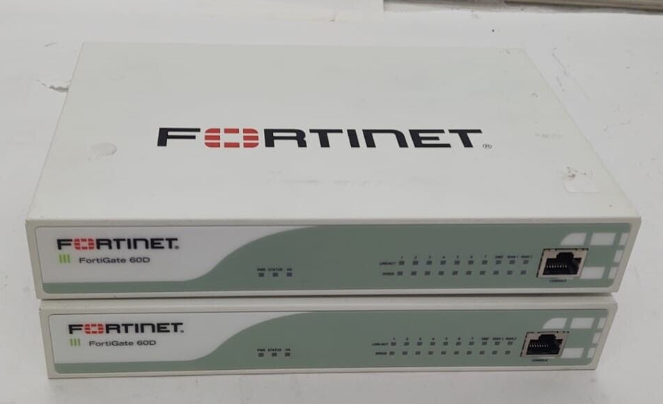 Lot of 2 Fortinet FortiGate-60D Network Firewall