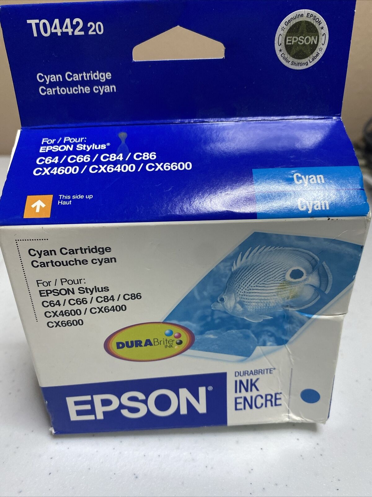 Epson T0442-20 Cyan Ink Cartridge -- Genuine OEM Standard Capacity - NOS- Unopen