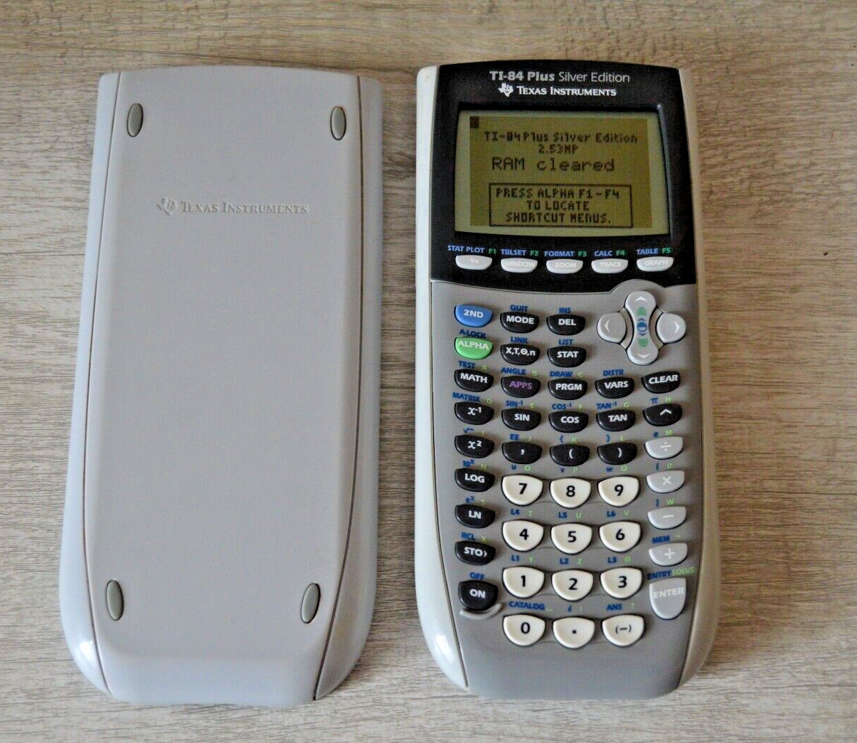 Texas Instruments TI-84 Plus Silver Edition Graphing Calculator Cover Tested VG