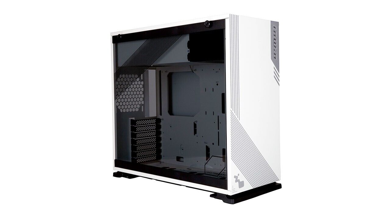 InWin 103 White Mid Tower Computer Case with Tempered Glass