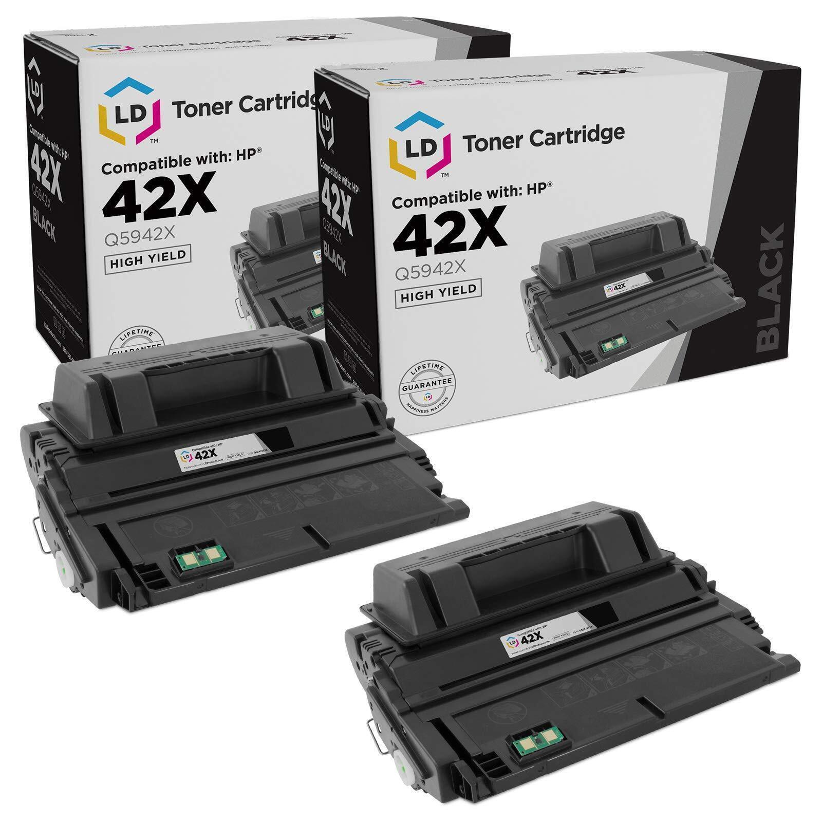 LD Compatible Replacements for HP 42X / Q5942X 2PK HY Black Toner Cartridges