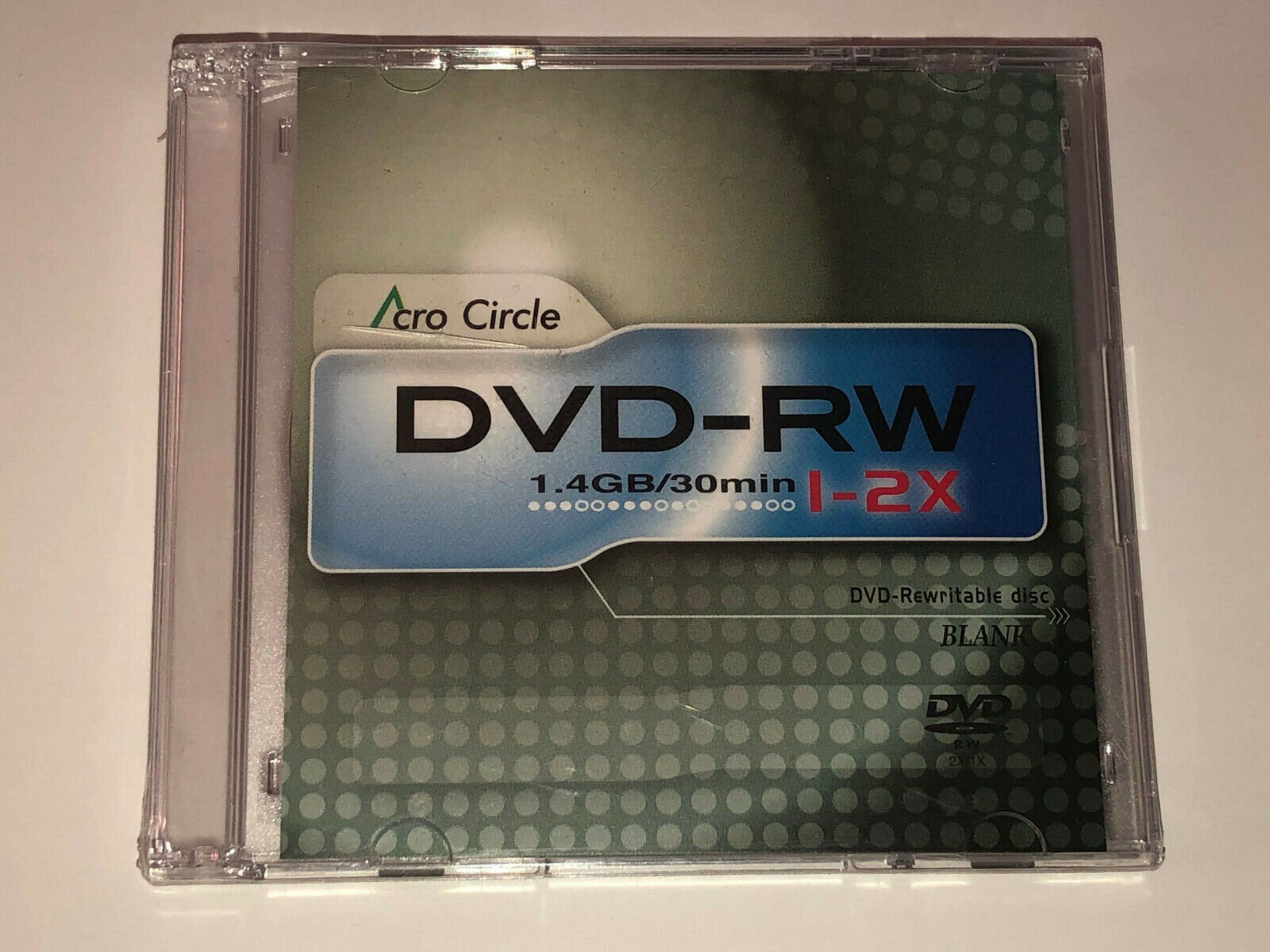 Acro Circle 8cm Mini DVD-RW 1.4GB 30-Min in Jewel Case for Canon/Sony (2PacK)