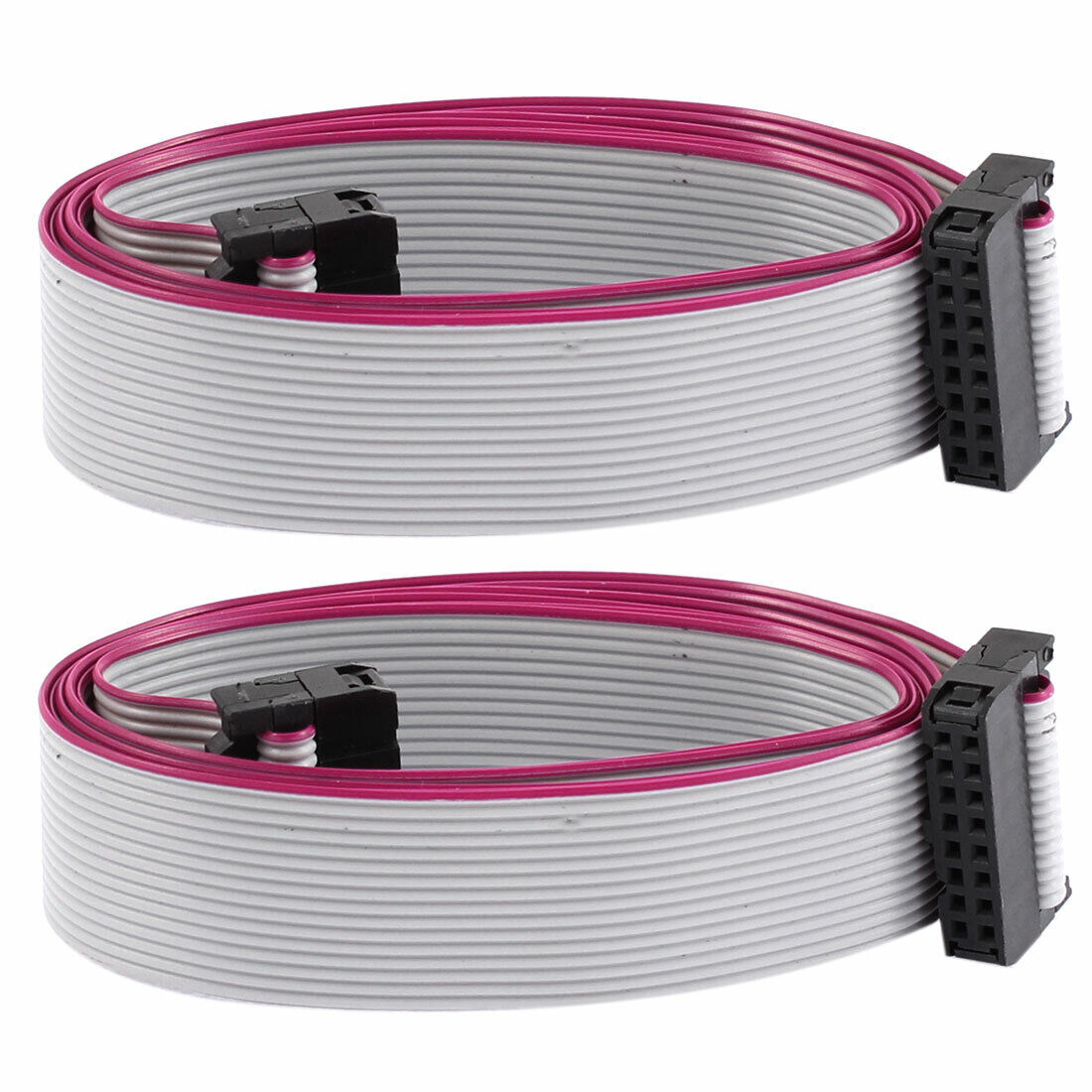2.54mm Pitch 16 Pins 16 Wires F/F IDC Connector Flat Ribbon Cable 1 Meter 2pcs
