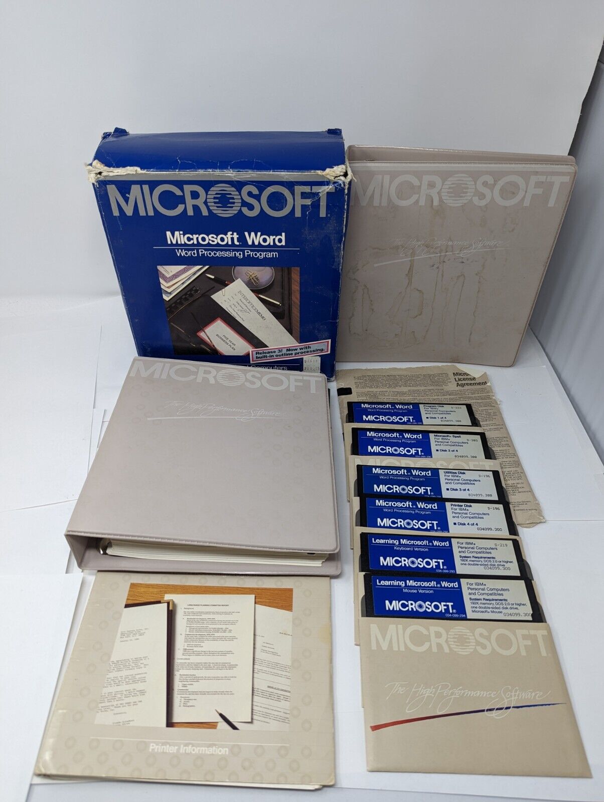 1986 RARE - Vintage Microsoft Word Release 3 For IBM PC Software