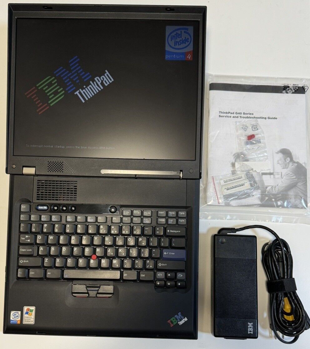 💻Vintage IBM ThinkPad G40 Intel Pentium 4 2.80GHz 512MB RAM HDD 120Gb See Descr
