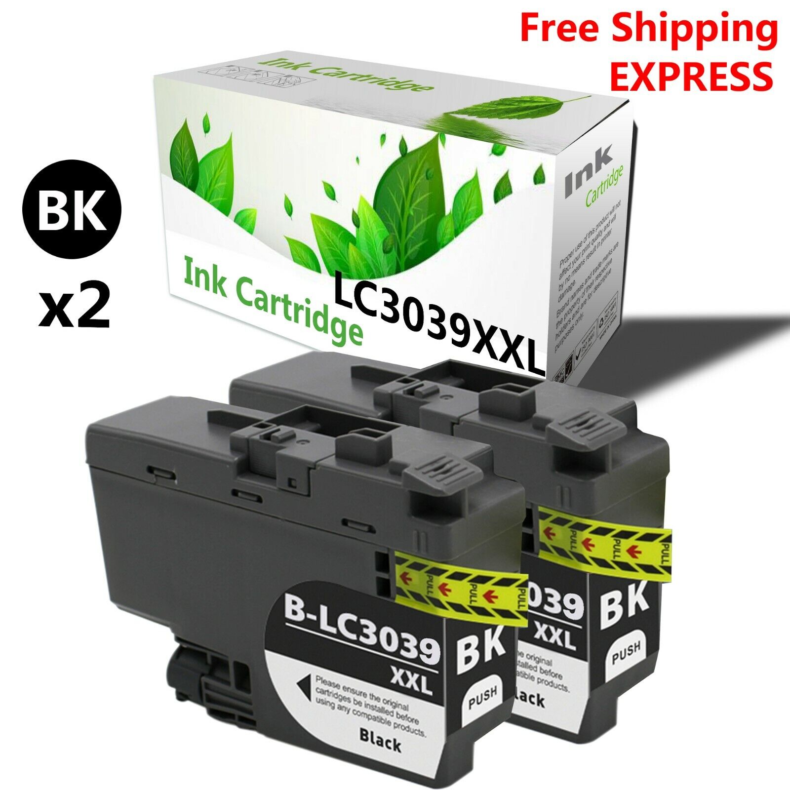 2PK LC3039 XXL LC3039XXL Black Ink Cartridge for Brother MFC-J6545DW Printer