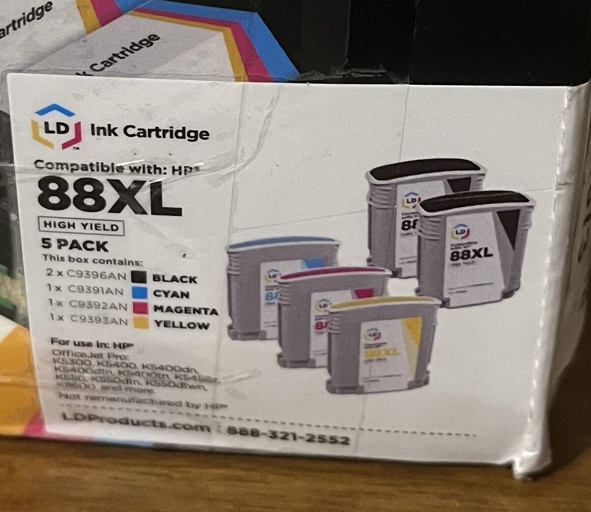 LD Reman Replacements HP 88XL Set of 5 High Yield Inkjet Cartridges READ