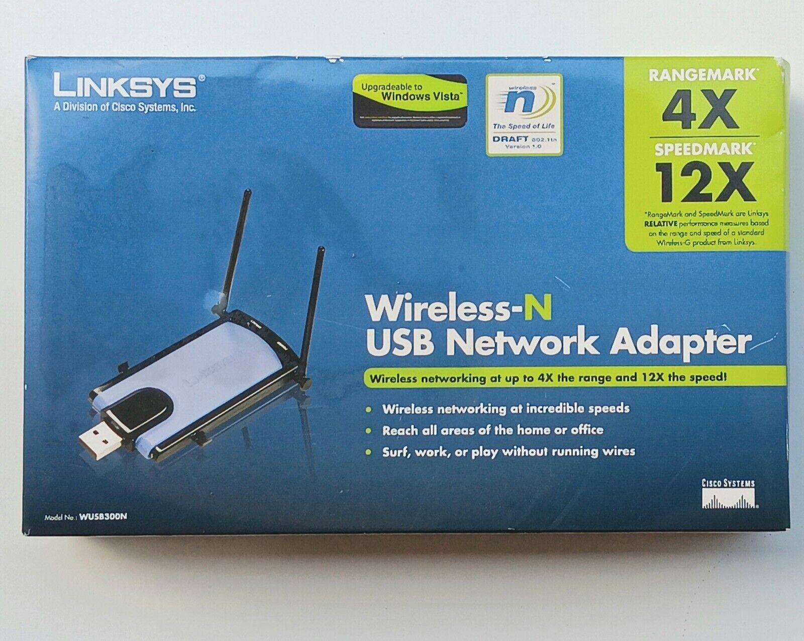 NEW SEALED LINKSYS WIRELESS-N USB NETWORK ADAPTER MODEL WUSB300N