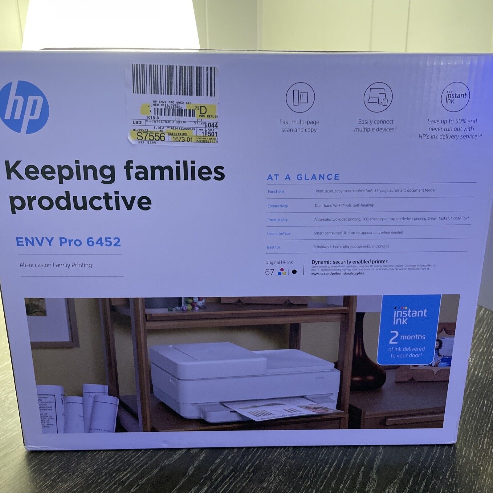 NEW Tested = HP ENVY Pro 6452 Wireless All-in-One Color Inkjet Printer - White
