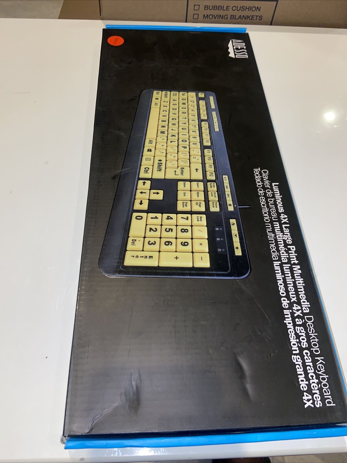 Adesso AKB-132UY - Luminous 4 X Large Print Multimedia Desktop USB Keyboard